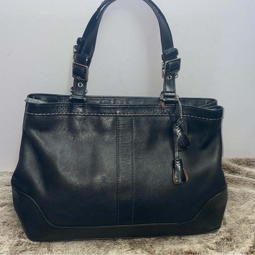 Vintage Coach ‘Hamptons’ Leather Carryall Tote - Picture 1 of 16